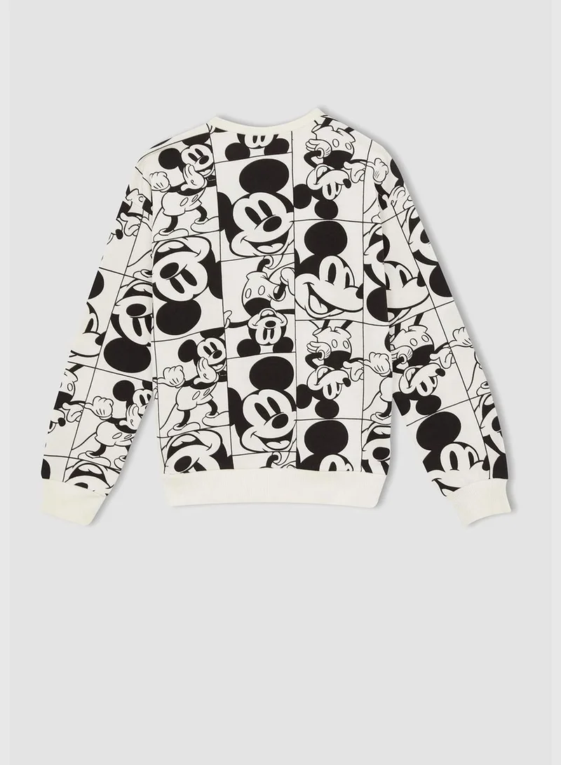 DeFacto Disney Mickey & Minnie Licenced Regular Fit Long Sleeve Knitted Sweatshirt
