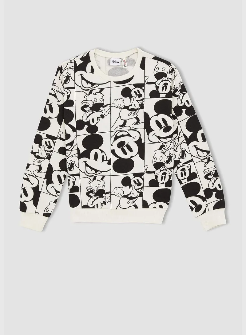 DeFacto Disney Mickey & Minnie Licenced Regular Fit Long Sleeve Knitted Sweatshirt