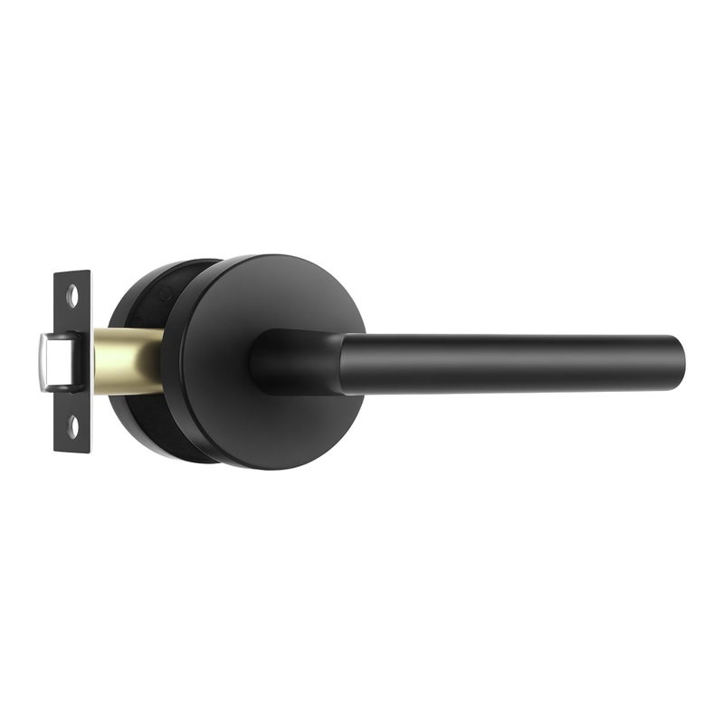 Leydebong 1 Pack Matte Black Door Handles Interior Passage Door Knob Lever Interior Door Handles Matte Black for Closet Nonlockable Hallway Closet Door Handle - Image 2