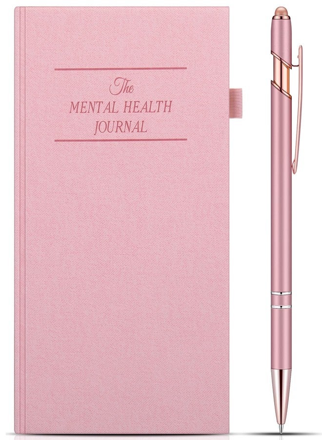 Dunzoom Pink Mental Health Journal with Retractable Pen 91 Days Self Care Journal for Women A5 Size Anxiety Guided Notebook Daily Wellness Mood Tracker Self Care Planner - Image 1