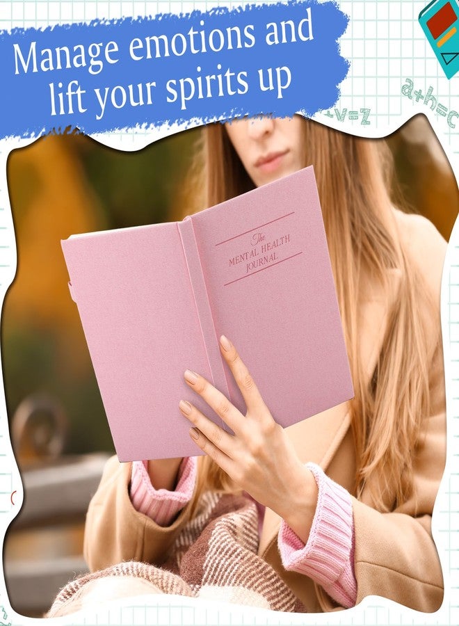 Dunzoom Pink Mental Health Journal with Retractable Pen 91 Days Self Care Journal for Women A5 Size Anxiety Guided Notebook Daily Wellness Mood Tracker Self Care Planner - Image 5