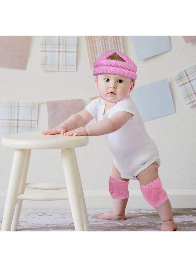 TORASO Baby Safety Helmet, Baby Infant Head Protector for Crawling, Head Cushion Bumper Bonnet, Soft Headguard for Toddler Learning to Walk, Pink Dots - Image 4