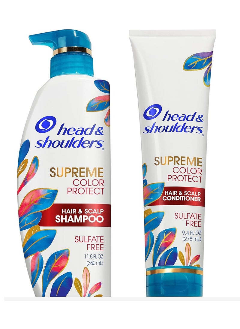 Head & Shoulders Head & Shoulders Dandruff Shampoo and Conditioner, Supreme Color Protect with Argan Oil and Manuka Honey, 11.8 Oz, 9.4 Oz  - Image 1