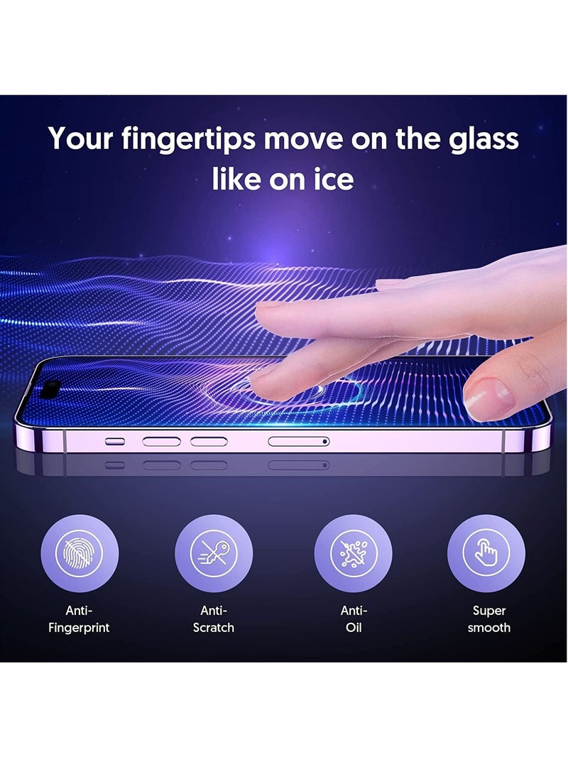 BORTONY Tempered Glass Screen Protector (14 Pro Max) Film Full Coverage Edge to Edge Case Friendly 9D Screen Protector For Apple iPhone 14 Pro Max 6.7'' Clear/BLACK - Image 3