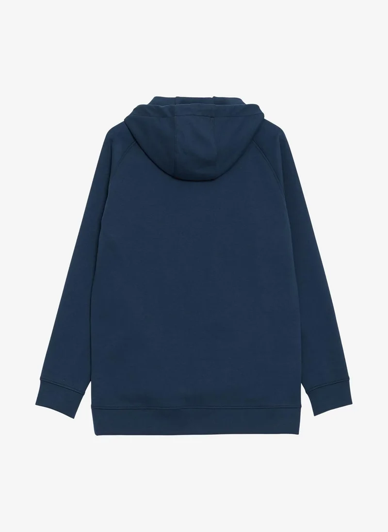 French Connection Men's Navy Rayon Wren Cupro Hoodie