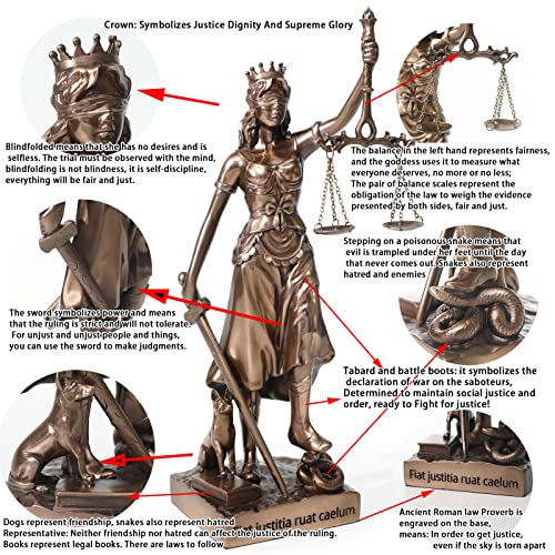 Magicsculp-The Lady Justice Statue - Greek Roman Goddess of Justice 12inch Museum Grade Collectible Figurine | Synthetic Resin-S - Image 3
