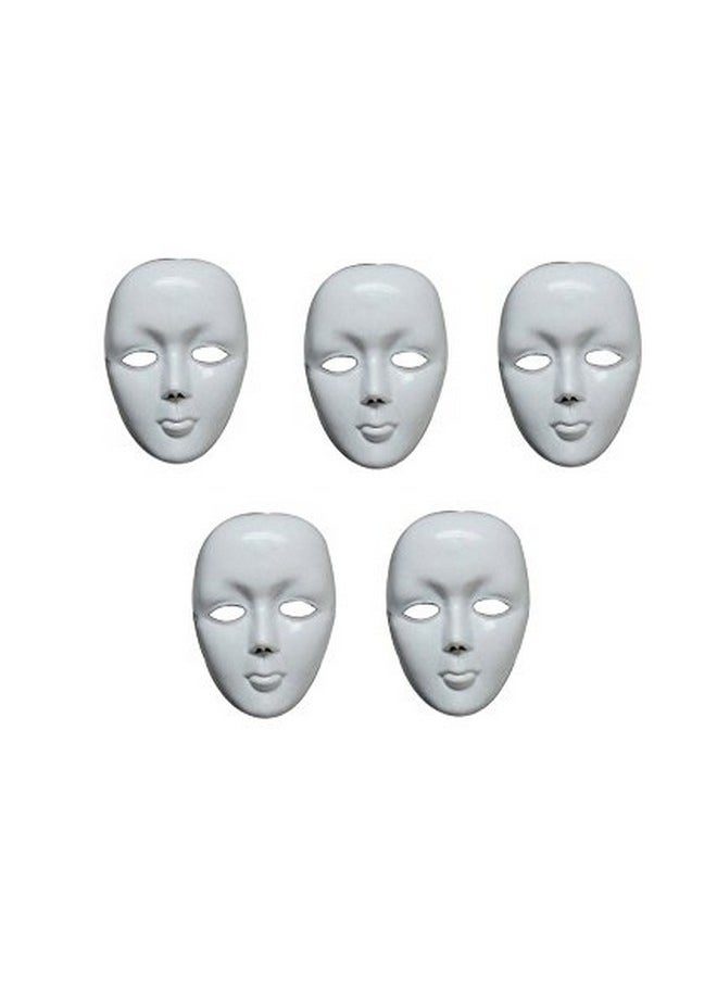 Balloonistics Balloonistics Plain White Mask Suitable for Party, Rama, Festivals, Competition, Dance Pack of 5  - Image 1
