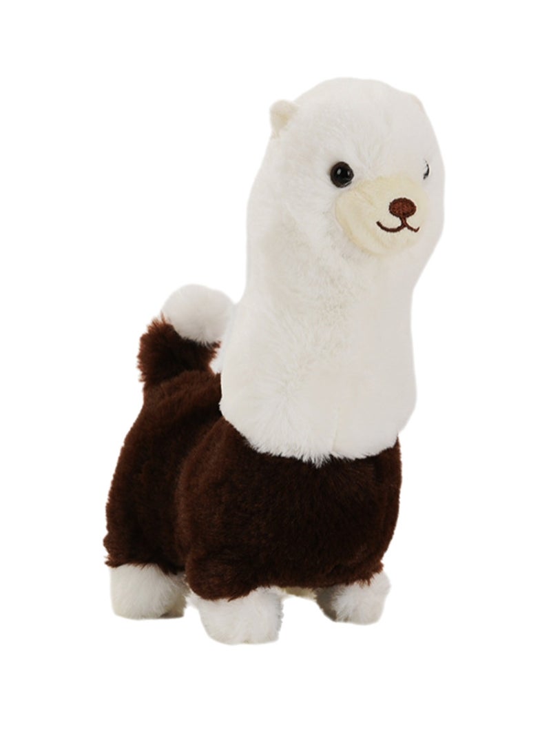 Dark brown alpaca electronic plush toy interactive animal touch control robot toy with music - Image 1