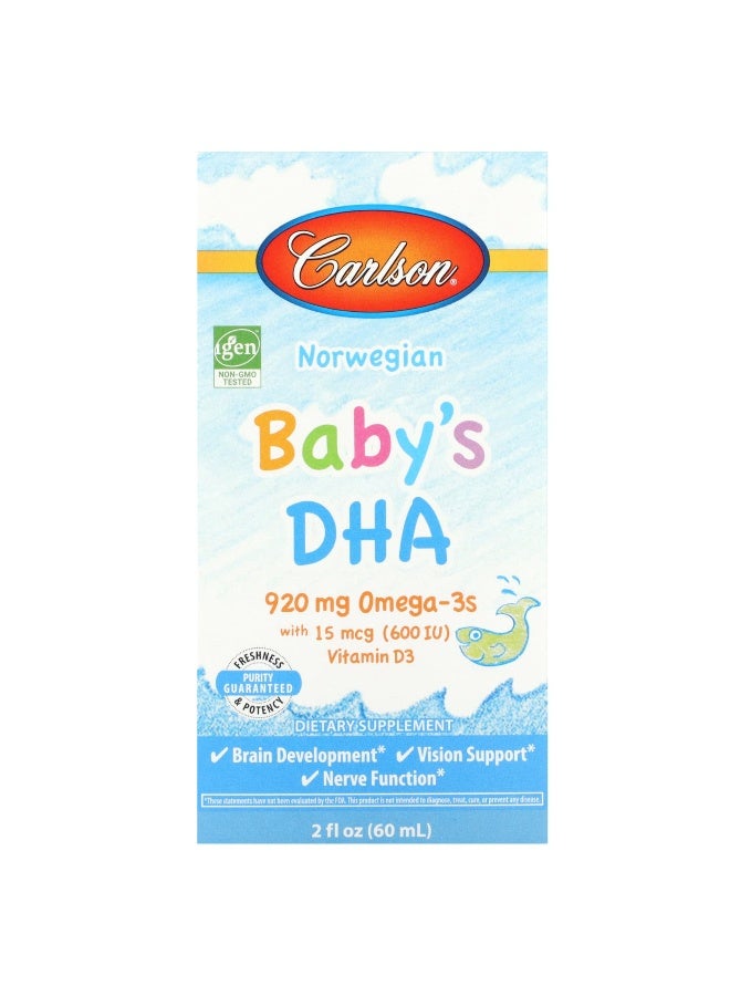 Carlson, Norwegian Baby's DHA, 2 fl oz (60 ml) (Packaging may vary) - Image 1