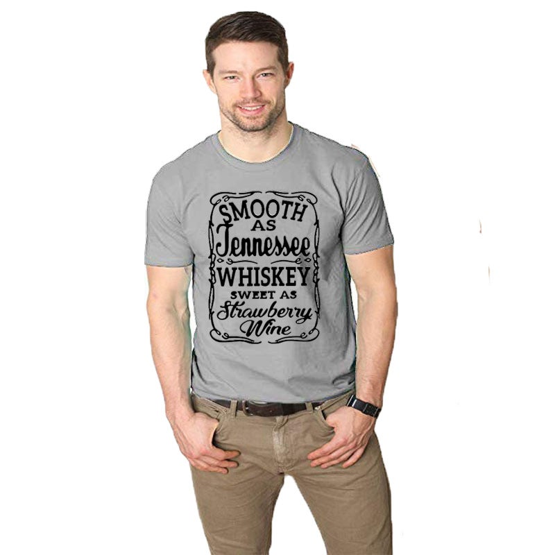 Cross-Border New Product Smooth as Jennessee Fun Letter Printed Short-Sleeved Round Neck T-Shirt Top in Stock - Image 4