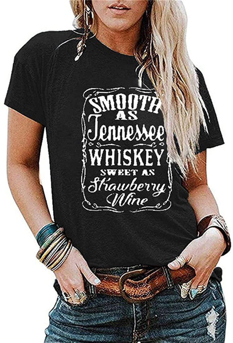 Cross-Border New Product Smooth as Jennessee Fun Letter Printed Short-Sleeved Round Neck T-Shirt Top in Stock - Image 2