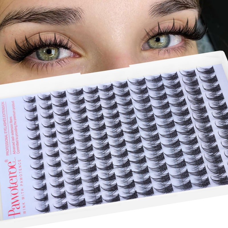 Pawotence Fairy Lash Clusters Natural Eyelash Clusters 10-16mm Manga Lashes Cluster Eyelash Extensions 144pcs Anime Individual Cluster Lashes Wispy for DIY Lash Extension - Image 1