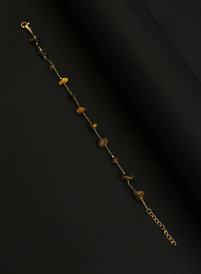 سوهي خلخال نسائي مزين بالخرز باللون البني