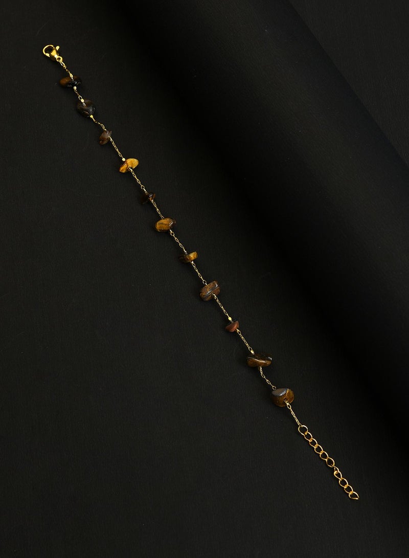 SOHI Brown Beaded Artificial Anklet Jewellery - Image 2