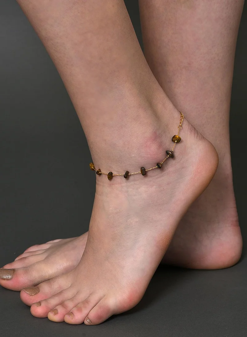 SOHI  Brown Beaded Artificial Anklet Jewellery for Women | Best Price UAE
