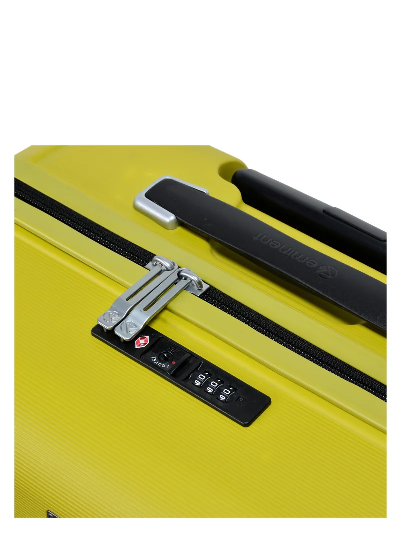 eminent Knight Hard Case Travel Bag Luggage Trolley Polypropylene Lightweight Suitcase 4 Quiet Double Spinner Wheels With Tsa Lock B0011 Chartreuse