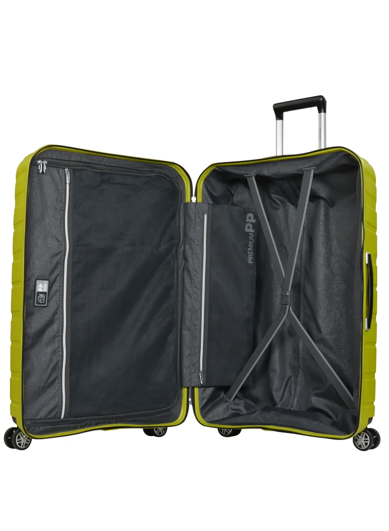 eminent Knight Hard Case Travel Bag Luggage Trolley Polypropylene Lightweight Suitcase 4 Quiet Double Spinner Wheels With Tsa Lock B0011 Chartreuse