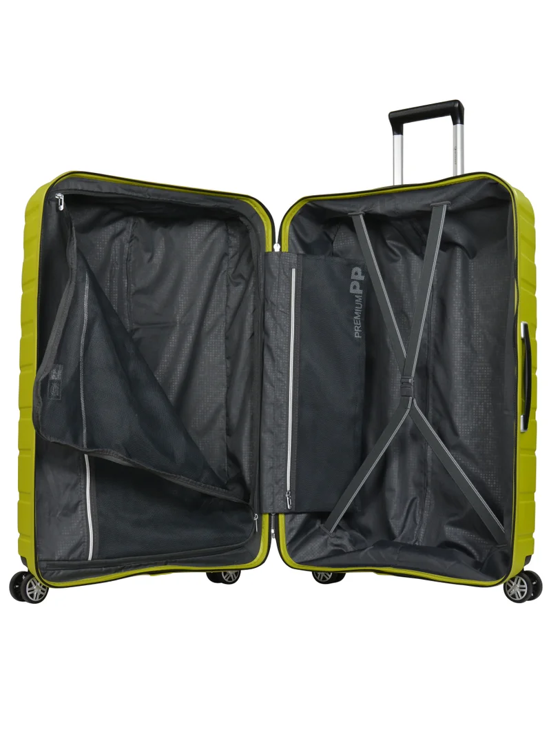 eminent Knight Hard Case Travel Bag Luggage Trolley Polypropylene Lightweight Suitcase 4 Quiet Double Spinner Wheels With Tsa Lock B0011 Chartreuse