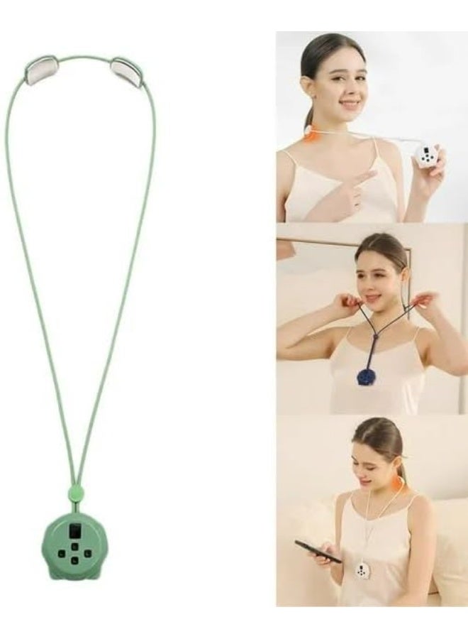 Generic Portable Neck Massager Necklace, Hanging Shoulder Massager with USB Charging (GREEN)  - Image 2