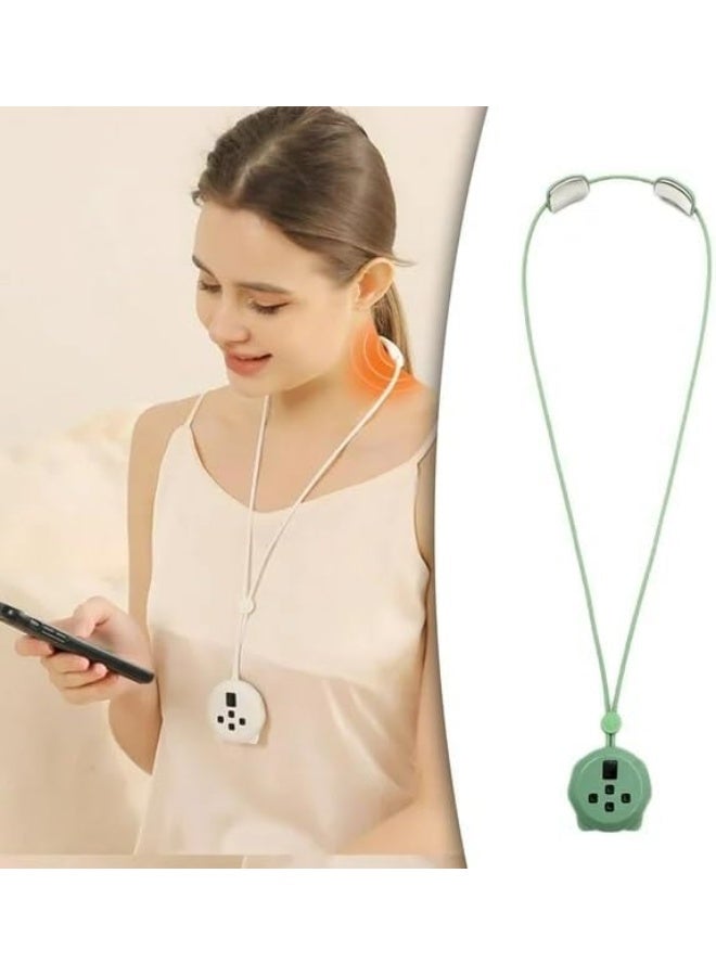 Generic Portable Neck Massager Necklace, Hanging Shoulder Massager with USB Charging (GREEN)  - Image 4