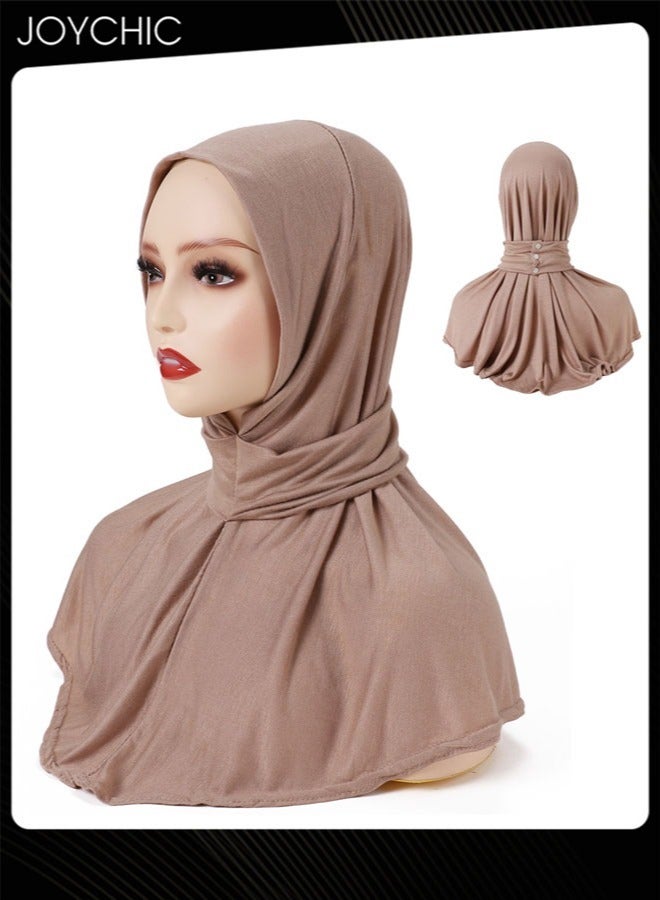 Joychic Instant Hijab for Women, Women's Ninja Hijab Cap Under Scarf Stretch, for Women Solid Color Modal Islamic Muslim Hijab Undercap  - Image 1
