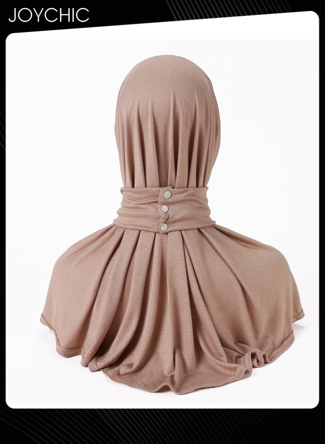 Joychic Instant Hijab for Women, Women's Ninja Hijab Cap Under Scarf Stretch, for Women Solid Color Modal Islamic Muslim Hijab Undercap  - Image 2