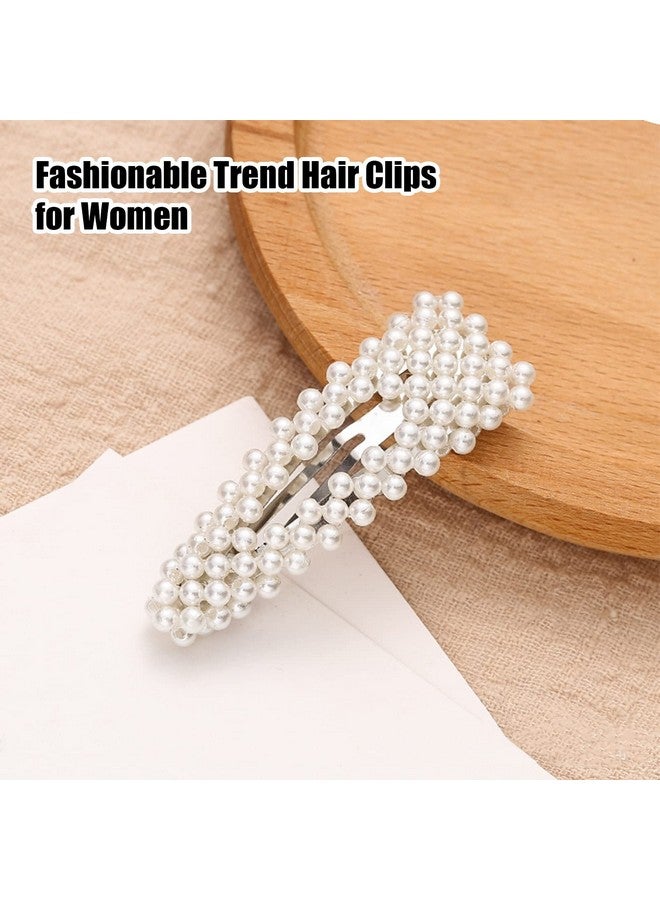 AEGYPIUS Elegant Pearl Hair Clips 2Pcs Handmade Gold Snap Clips Faux Pearls Hair Barrettes For Thick Hair Perfect For Women Girls Party Wedding Daily Styling Durable Metal Alloy Hairpins - Image 4