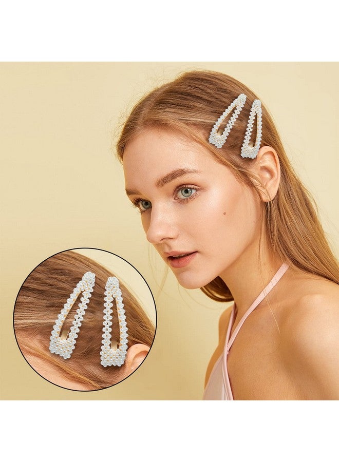 AEGYPIUS Elegant Pearl Hair Clips 2Pcs Handmade Gold Snap Clips Faux Pearls Hair Barrettes For Thick Hair Perfect For Women Girls Party Wedding Daily Styling Durable Metal Alloy Hairpins - Image 3