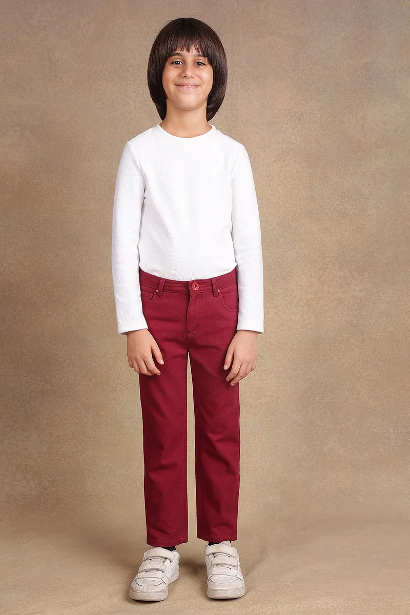 One Friday One Friday Boys Red Solid Trouser