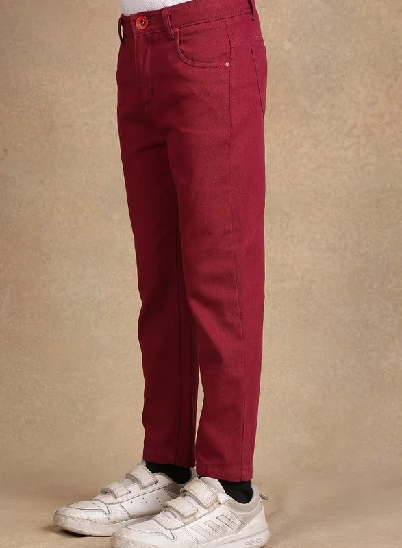 One Friday One Friday Boys Red Solid Trouser