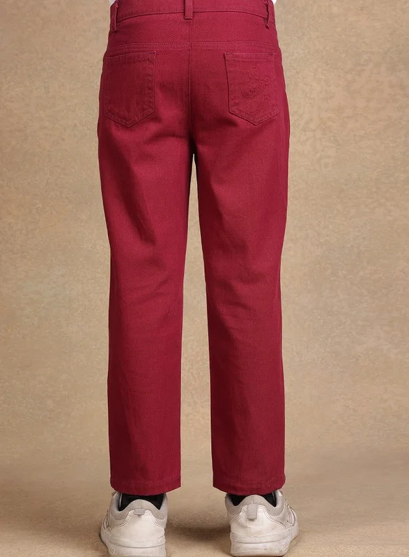 One Friday One Friday Boys Red Solid Trouser