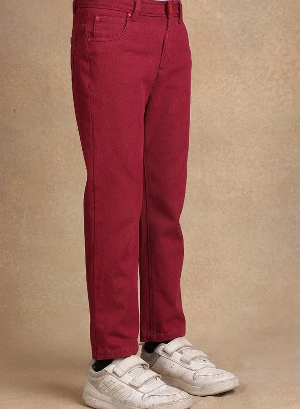 One Friday One Friday Boys Red Solid Trouser