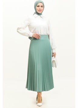 Sefa Merve Pleated Skirt 2249-06 Aqua Green  - Image 1