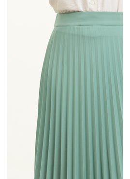 Sefa Merve Pleated Skirt 2249-06 Aqua Green  - Image 3