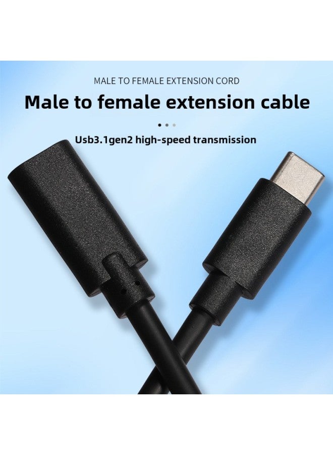 Full-featured TYPEC3.1 Data Line Audio And Video Transmission Screen Projection 4K60HZ Male And Female Extension Line 16 Core USB-C-Color:Black PVC Male And Female Extension Cable - Image 1
