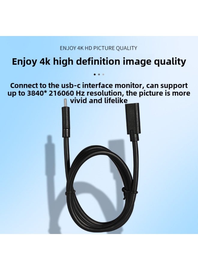 Full-featured TYPEC3.1 Data Line Audio And Video Transmission Screen Projection 4K60HZ Male And Female Extension Line 16 Core USB-C-Color:Black PVC Male And Female Extension Cable - Image 4