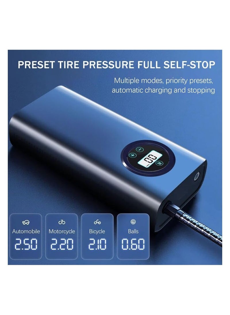 Bukela Portable Compressor Tire Inflator with LCD Display, with 3 Nozzle Adapters,Inflator for Car Tires, Motorcycle, Bike, Basketball, Other Types of inflatables A611, black - Image 3