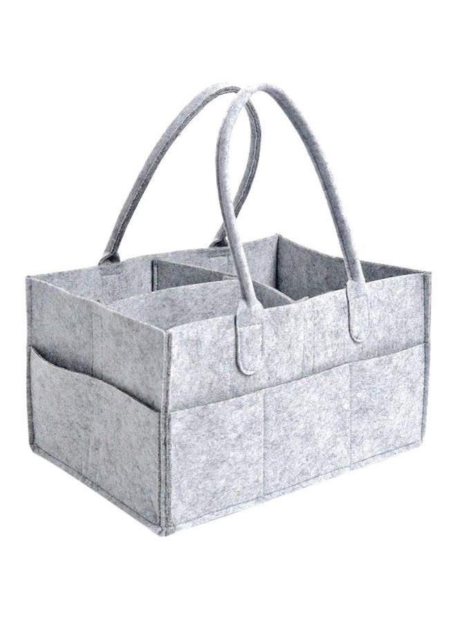 Baby Diaper Organizer Basket Nursery Diapers Table Caddy Bag - Grey - Image 1