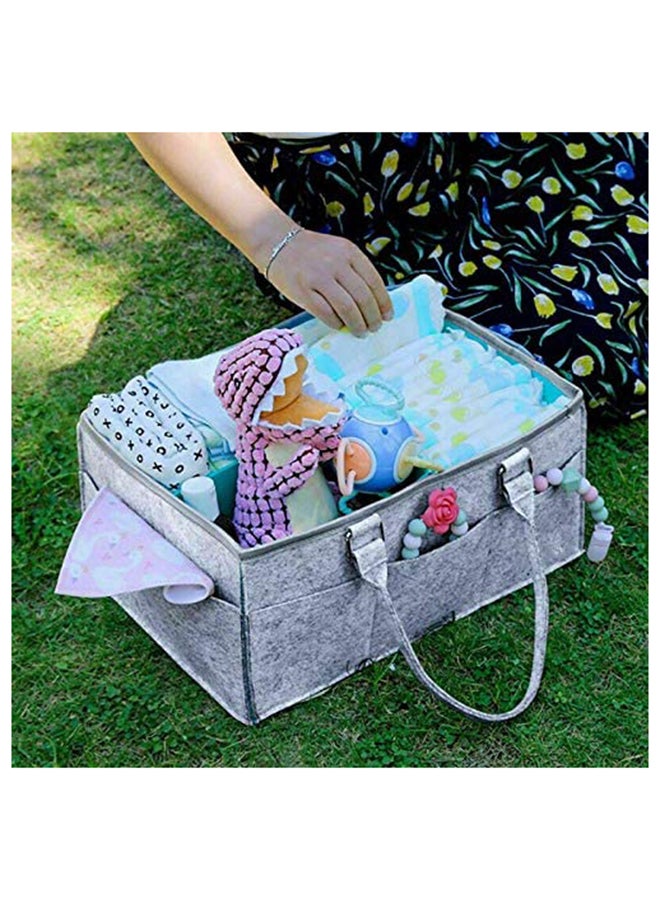 Baby Diaper Organizer Basket Nursery Diapers Table Caddy Bag - Grey - Image 5
