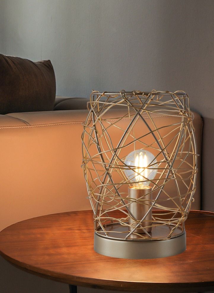 Sharpdo Creative Wire Decorative Lamp Modern Bamboo Mesh Table Lamp Bedroom Living Room Desk Light - Image 1