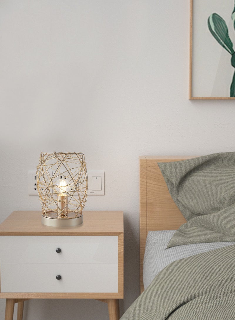 Sharpdo Creative Wire Decorative Lamp Modern Bamboo Mesh Table Lamp Bedroom Living Room Desk Light - Image 5