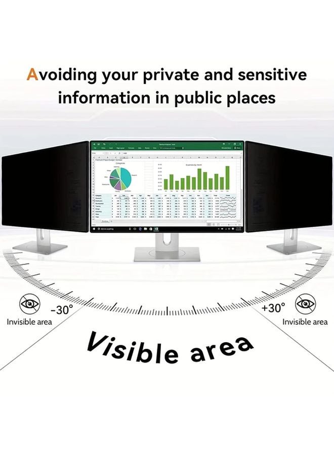 34 Inch Privacy Screen Protector Anti Glare Blue Light Blocking Removable Anti Spy Filter - Image 4