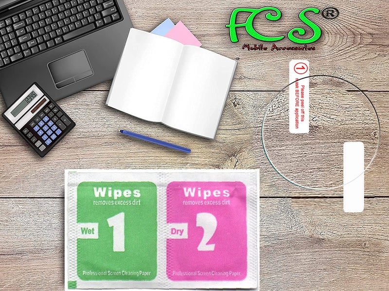 FCS حماية شاشة مرنة شفافة 0.3 مم بصلابة 9H مضادة للصدمات تغطي الشاشة بالكامل لحماية ساعة Realme Watch S (شفافة، 2) (9H REALME-WATCH-S) - Image 3