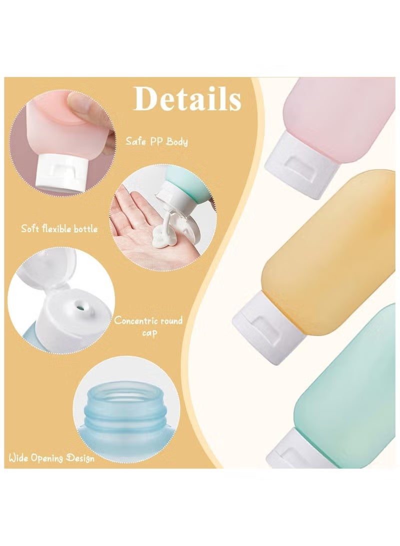 مجموعة زجاجات أدوات النظافة الشخصية للسفر 3 قطع زجاجات قابلة لإعادة التعبئة ومقاومة للتسرب مع أغطية - Image 2