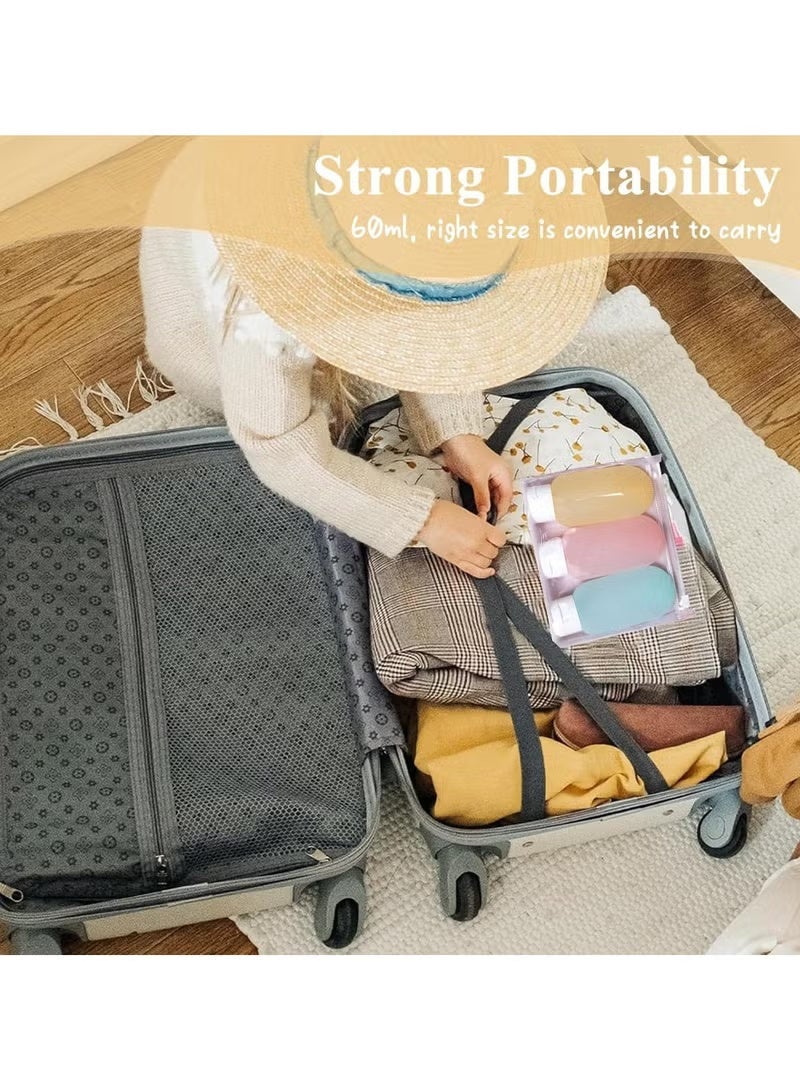 مجموعة زجاجات أدوات النظافة الشخصية للسفر 3 قطع زجاجات قابلة لإعادة التعبئة ومقاومة للتسرب مع أغطية - Image 4