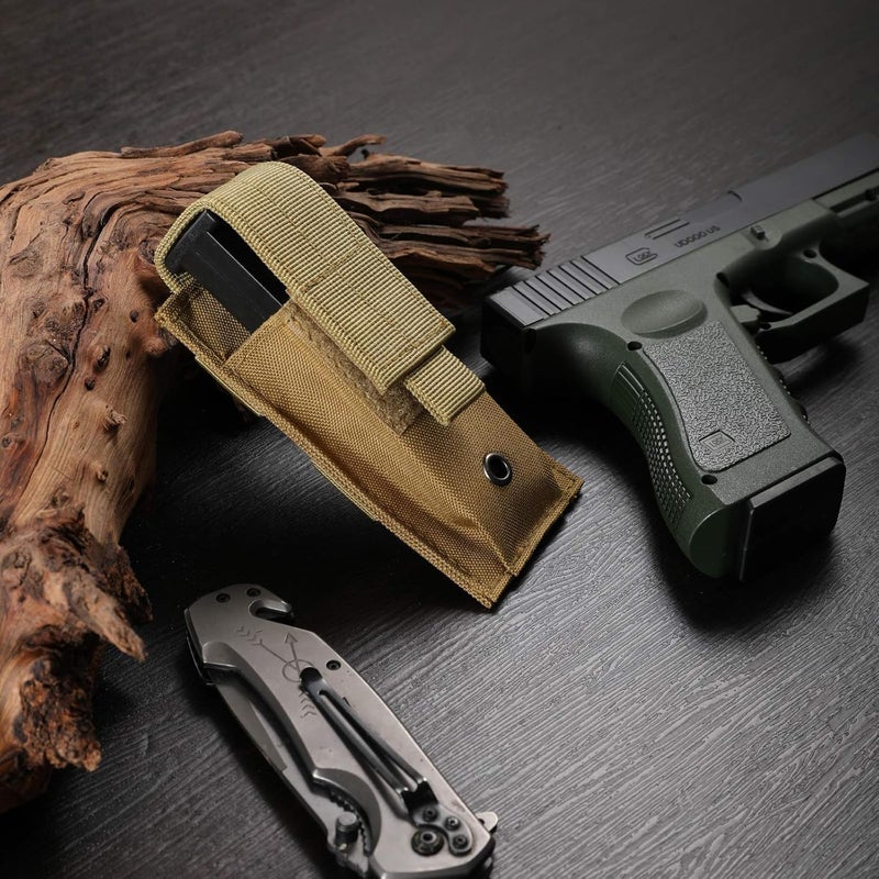 FRTKK Tactical Single/Double Pistol Mag Pouch Outdoor Molle Open-Top Magazine Pouch for Glock M1911 92F - Image 5