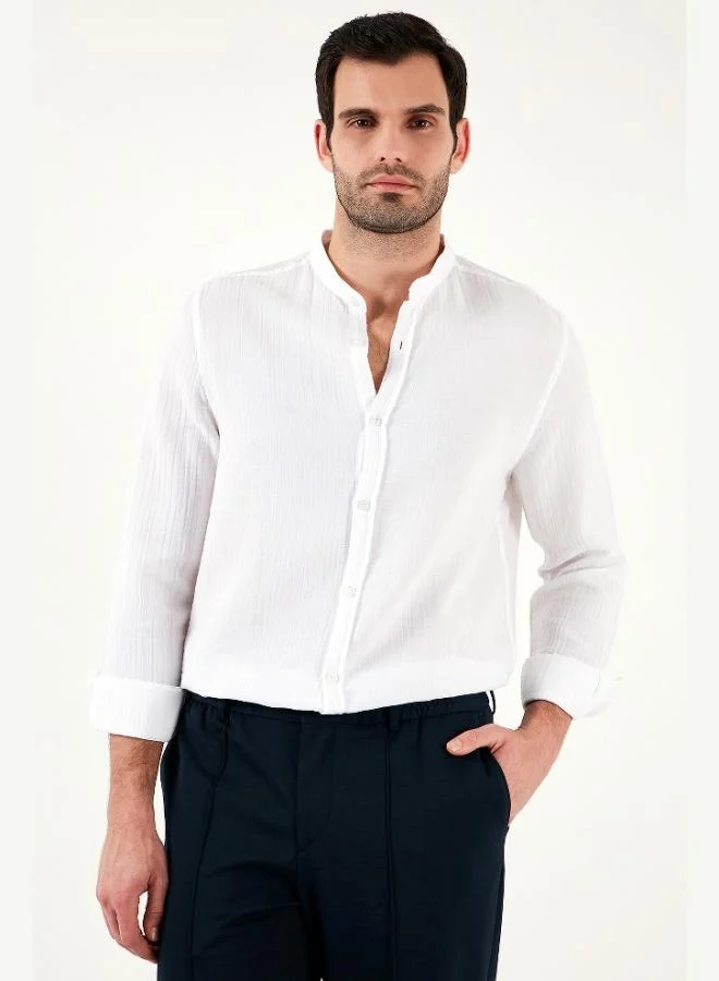 Buratti Cotton Regular Fit Mandarin Collar Shirt Men's SHIRT CF25S127702