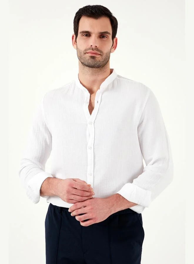 Buratti  Buratti Cotton Regular Fit Mandarin Collar Shirt Men's SHIRT CF25S127702 for Men | Best Price UAE