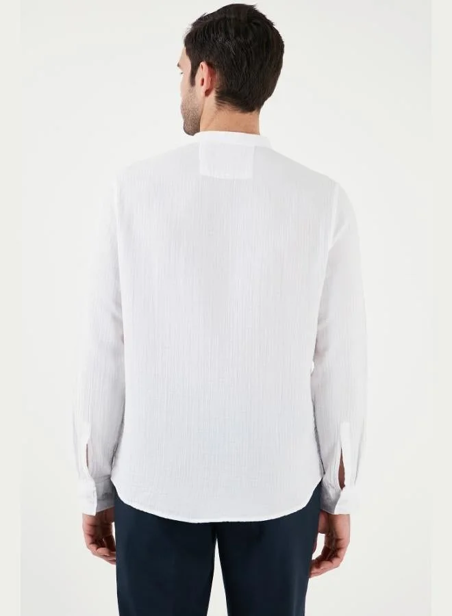 Buratti  Buratti Cotton Regular Fit Mandarin Collar Shirt Men's SHIRT CF25S127702 for Men | Best Price UAE