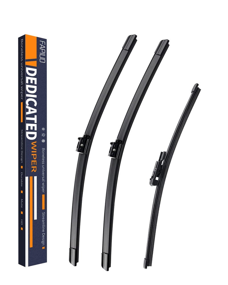 FAPIUO Replacement for Mercedes-Benz GLC300 2016-2021,GLC250 2017-2021,GLC43 AMG 2017-2021 Silent Wipers -FAPIUO Front Windshield Wipers 22"+22"+12" Blade Set (2 Packï¼‰ - Image 1